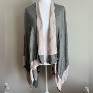 Dolce Cabo Gray Pink Oversized Draped Shawl Women’s OS Boho Lightweight